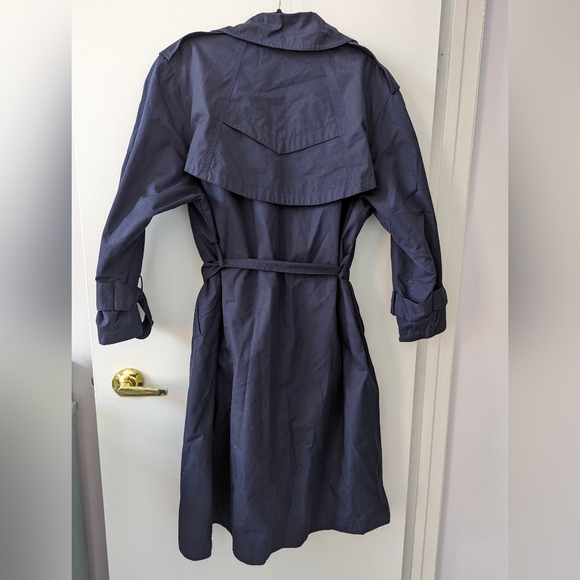 Vintage VIP Petites Navy Trench coat Size 12P - Picture 7 of 9